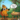 Dog sitting on a chair in an idyllic forest saying "This is fine"
